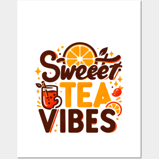 Funny sweet tea quote with a vintage look for women and girls iced tea lovers Posters and Art